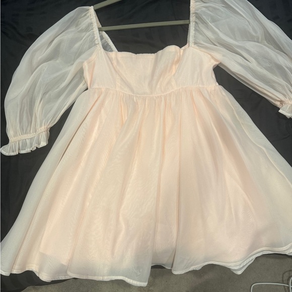 Elegant Peach baby doll  mini dress - Picture 13 of 13